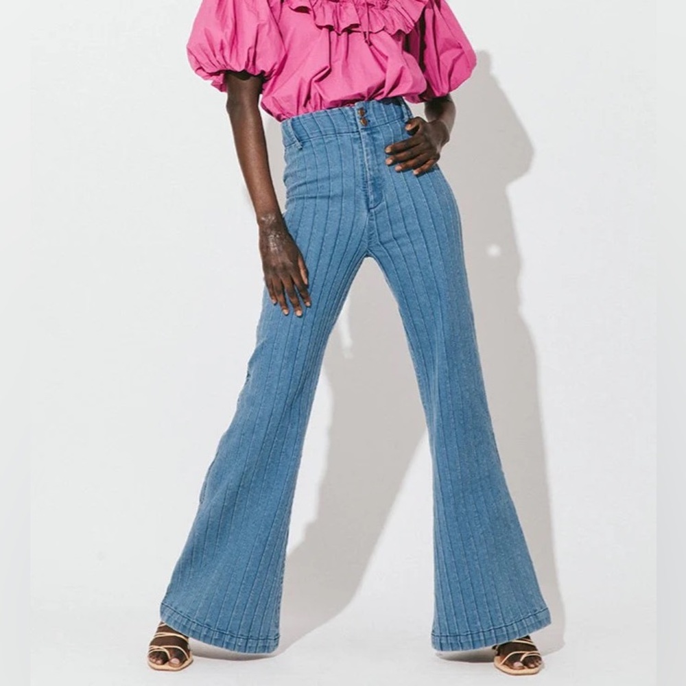 Cleobella Lachlan Pintuck Pant in denim
